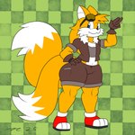 2_tails aged_up anthro blue_eyes clothing fur male male_anthro multi_tail solo tail thick_thighs wide_hips yellow_body yellow_fur dirtymac mac-daddy sega sonic_the_hedgehog_(series) miles_prower canid canine fox mammal 1:1 absurd_res hi_res