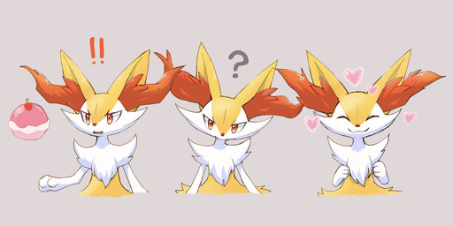 3_fingers :3 ambiguous_anthro ambiguous_gender anthro arm_tuft biped cheek_tuft cherry chest_tuft closed_smile cute_fangs exclamation_point facial_tuft fangs fingers flat_chested food front_view fruit fur grey_background heart_symbol hip_tuft inner_ear_fluff looking_at_food looking_at_object looking_at_viewer mouth_closed multicolored_body multicolored_fur multiple_poses nude_ambiguous nude_anthro open_mouth orange_body orange_eyes orange_fur orange_inner_ear_fluff orange_nose plant pointy_ears poke_puff pose prick_ears question_mark shoulder_tuft simple_background smile solo sparkles sparkling_eyes standing tapering_snout teeth tuft white_body white_fur yellow_body yellow_fur ska_siyu nintendo pokemon braixen canid generation_6_pokemon mammal pokemon_(species) 2020 cel_shading colored digital_drawing_(artwork) digital_media_(artwork) half-length_portrait hi_res portrait shaded