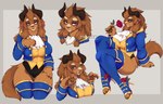 2023 anthro beast_(disney) beauty_and_the_beast big_breasts boots breasts brown_body brown_fur clothing conditional_dnp crossgender disney female footwear fur high_heeled_boots high_heels horn leotard monster mtf_crossgender paws sketch_page solo teranen tusks