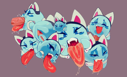 :3 anus blue_body blush blush_stickers bodily_fluids cuff_links cute_fangs dripping eyelashes fake_cat_ears fake_ears fangs fellatio female genitals ghost_tail irrumatio long_tongue looking_at_viewer looking_pleasured not_furry oral oral_penetration penetration penile penile_penetration penis_in_mouth penis_in_vagina purple_background saliva saliva_drip saliva_on_tongue sex simple_background snaggle_tooth solo teeth thick_tongue tongue tongue_out tongue_out_fellatio vaginal vaginal_penetration vein vulva bunnybaphomet mario_bros nintendo lahla_(mario) boo_(mario) ghost spirit waddling_head 2026 hi_res multiple_images