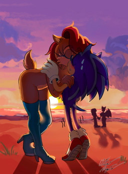 anthro beach blush blush_lines bodily_fluids boots boots_only canon_couple clothing duo eyes_closed female footwear footwear_only gloves handwear high_heeled_boots high_heels kissing larger_female legwear male male/female mostly_nude seaside shaking_legs shoes silhouette size_difference smaller_male sneakers sunset sweat sweatdrop tail thigh_boots thigh_highs tiptoes azul35art archie_comics sega sonic_the_hedgehog_(archie) sonic_the_hedgehog_(comics) sonic_the_hedgehog_(series) sally_acorn sonic_the_hedgehog eulipotyphlan ground_squirrel hedgehog mammal rodent sciurid absurd_res hi_res