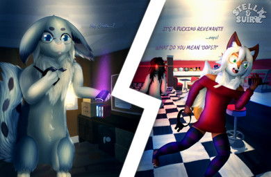 angry bar blonde_hair blue_body blue_eyes blue_fur booth_seating box brown_eyes cafe card claws clothing container cute_fangs desk detailed_background dialogue diner electronics eyewear eyewear_on_head eyewear_only fangs feathers flat_cap floor fluffy fluffy_chest fluffy_ears fluffy_tail footwear fur furniture glasses glasses_on_head glasses_only green_body green_eyes green_feathers grey_body grey_eyes grey_feathers grey_fur grey_hair hair hat head_gem head_tuft headgear headwear inner_ear_fluff legwear lens_flare lens_flare_eyes long_hair magic multi_tail night_vision_goggles nude orange_body orange_eyes orange_fur paws peek peeking_around_corner profanity purple_body purple_fur red_body red_fur restaurant safe_(container) socks stool sweater table tail tan_body tan_fur tarot tarot_card teeth text thigh_highs thigh_socks tile tile_floor topwear tuft walkie-talkie wearing_glasses white_body white_fur yelling yelling_at_another yellow_body yellow_fur stellaamoris palworld phasmophobia pocketpair aiko_(infamousrel) astro_(acw) fukiyo_(pokeandpenetrate) isan_(isuckatnames60) jello_(holycrumbs) stella_(stellaamoris) suiro_(character) tima zinc_(character) ailurid avian bird canid canine canis chillet domestic_dog fox ghost lagomorph leporid mammal mouse murid murine owl pal_(species) rabbit red_panda rodent shiba_inu spirit spitz wolf absurd_res digital_media_(artwork) digital_painting_(artwork) english_text hi_res painting_(artwork)