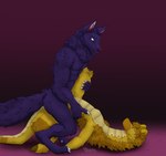 duo female fluffy male male/female multicolored_eyes muscular sex spread_legs spreading tail sajay mythology kerstin_(sajay) canid canine canis dragon flute_dragon mammal mythological_creature mythological_scalie scalie wolf absurd_res hi_res