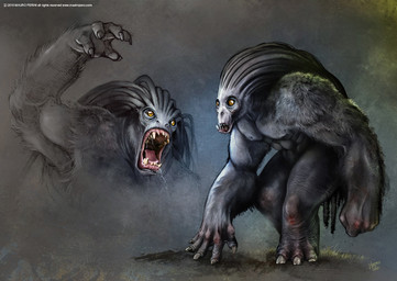 3_toes 5_fingers anthro bent_arm black_nipples bodily_fluids colored_nails feet fingernails fingers fist fur grey_background grey_body grey_fingernails grey_fur grey_nails grey_skin grey_toenails gums light male male_anthro muscular muscular_anthro muscular_male nails nipples no_eyebrows nude_anthro nude_male open_mouth pecs pink_gums pink_tongue raised_hand saliva sharp_teeth simple_background solo teeth tendrils text toenails toes tongue yellow_eyes mauro_perini alien ape haplorhine hybrid mammal primate 2010 artist_name colored copyright_name digital_drawing_(artwork) digital_media_(artwork) english_description lighting multiple_scenes shaded signature