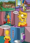 big_breasts breasts cleavage clothed clothing dialogue duo female jewelry necklace not_furry text kogeikun the_simpsons lisa_simpson marge_simpson human mammal comic english_text hi_res