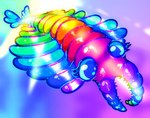 blue_eyes female feral fin multicolored_body rainbow_body scales solo sparklefur superflat underwater water pandorathedragon third-party_edit anomalocarid anomalocaris arthropod marine prehistoric_species 2019 colorful_theme digital_drawing_(artwork) digital_media_(artwork) watermark