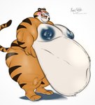 anthro areola belly big_areola big_belly big_cheeks big_moobs big_nipples biped blue_nipples blush chubby_cheeks fat_rolls feet huge_belly hyper hyper_belly male male_anthro mascot moobs morbidly_obese morbidly_obese_anthro morbidly_obese_male navel nipples nude nude_anthro nude_male obese obese_anthro obese_male orange_body orange_tail overweight overweight_anthro overweight_male simple_background solo striped_body stripes tail teeth toes tongue white_background husky2paws frosted_flakes kellogg's tony_the_tiger felid mammal pantherine tiger hi_res