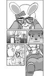 anthro classroom duo ear_ribbon eyewear fellatio female food genitals glasses holding_ear holding_head inside interspecies male male/female oral penile penis school sex speech_bubble teacher text barusukye anpanman takashi_yanase mimi_sensei shokupanman bread_creature food_creature lagomorph leporid mammal rabbit 2016 greyscale hi_res japanese_text monochrome