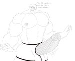 5_fingers anthro balls balls_outline beak big_balls big_penis blush bottomwear boxers_(clothing) bulge clothed clothing detailed_bulge embarrassed erection feathers fingers flustered flustered_male genital_outline genitals hair huge_balls huge_penis humanoid_genitalia humanoid_penis hyper hyper_genitalia hyper_penis male muscular muscular_anthro muscular_male nipples open_mouth partially_clothed penis shy simple_background solo text underwear wardrobe_malfunction white_background oscar_parke_(artist) jovin_(parttimeyeen) avian bird humanoid owl 2024 absurd_res black_and_white digital_drawing_(artwork) digital_media_(artwork) english_text hi_res line_art monochrome