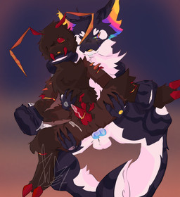 anal anal_orgasm anal_penetration antennae_(anatomy) anthro anthro_on_anthro anthro_penetrated anthro_penetrating anthro_penetrating_anthro balls black_body black_fur blue_penis bodily_fluids brown_balls brown_body brown_fur cum cum_in_ass cum_inside cum_on_penis duo ejaculation fur genital_fluids genitals grey_body grey_fur hands-free interspecies male male/male male_penetrated male_penetrating male_penetrating_male multicolored_body multicolored_eyes multicolored_fur orgasm penetration penis rainbow_body rainbow_eyes rainbow_fur red_eyes red_penis sex white_balls white_body white_fur fruszza kaiju_paradise aquatic arthropod centipede cephalopod cetacean coleoid crawlipede_(kaiju_paradise) dolphin gootraxian hybrid jawbreaker_(kaiju_paradise) mammal mollusk myriapod octopodiform octopus toothed_whale 2024 alpha_channel digital_drawing_(artwork) digital_media_(artwork) hi_res