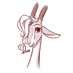 anthro black_horn curly_hair female fur hair hair_over_eye horn looking_at_viewer looking_forward multicolored_body multicolored_fur multicolored_skin simple_background solo two_tone_body two_tone_fur two_tone_skin rworomeo disney zootopia gazelle_(zootopia) antelope bovid gazelle mammal 1:1 monochrome