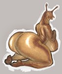 antennae_(anatomy) anthro big_breasts big_butt blush breasts butt curvy_figure feet female glistening lubricated oiled_body slime small_feet solo voluptuous glitterawrxd animal_humanoid gastropod humanoid mollusk mollusk_humanoid snail detailed hi_res