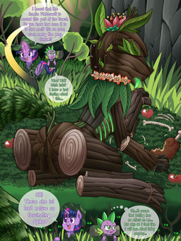 butt dialogue duo ellipsis female feral genitals glowing glowing_horn glowing_tongue green_eyes hair holding_object hooves horn log magic male multicolored_hair nervous plant purple_hair sparkles speech_bubble text tongue two_tone_hair underhoof vulva wood vavacung friendship_is_magic hasbro my_little_pony mythology spike_(mlp) twilight_sparkle_(mlp) canid canine canis dragon elemental_creature equid equine flora_fauna mammal mythological_creature mythological_equine mythological_scalie scalie timberwolf_(mlp) unicorn werecreature 2018 3:4 english_text hi_res
