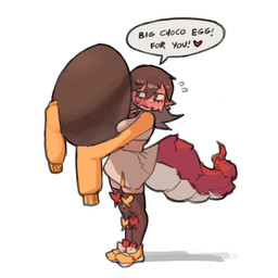 absolute_territory blush blushing_profusely bodily_fluids bottomwear bow_thigh_highs breasts brown_hair candy chocolate chocolate_egg clothed clothed_female clothed_humanoid clothing dessert dialogue ear_piercing egg eyelashes female food footwear front_view fully_clothed fully_clothed_female fully_clothed_humanoid hair heart_symbol holding_candy holding_chocolate holding_chocolate_egg holding_food holding_object legwear long_sleeves midriff offering_food offering_to_another open_mouth piercing shoes simple_background skirt solo speech_bubble sweat tail text thick_tail thigh_highs three-quarter_view topwear white_background white_bottomwear white_clothing white_skirt yellow_clothing yellow_footwear yellow_shoes karu184 mythology nigiri_(karu184) animal_humanoid dragon dragon_humanoid humanoid mythological_creature mythological_scalie scalie tailed_humanoid 1:1 2024 absurd_res digital_drawing_(artwork) digital_media_(artwork) english_description english_text full-length_portrait hi_res portrait shaded
