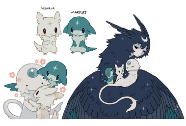 :< black_body black_eyes black_feathers blue_body blue_feathers blue_fur blue_gem blue_tail blush carrying_another chibi daww dot_eyes duo expressionless eyes_closed facial_markings feathers female female/female female_feral feral flower flower_symbol forehead_gem forehead_markings fur gem head_markings holding_another humanoid_face long_tail lying_on_another markings multicolored_body multicolored_fur open_mouth plant simple_background simple_eyes smile solid_circle_eyes solid_oval_eyes sparkles star_(marking) tail tan_body tan_fur tan_tail teal_body teal_feathers text two_tone_body two_tone_fur white_background white_body white_face white_feathers young young_feral jejejunum european_mythology greek_mythology mythology martlet_(jejejunum) risoria_(jejejunum) secret_(jejejunum) whisper_(jejejunum) avian deity fraid_(species) harpy hybrid mythological_avian mythological_creature nethermare spirit 2026 character_name digital_drawing_(artwork) digital_media_(artwork) daughter_(lore) female_(lore) mother_(lore) mother_and_child_(lore) mother_and_daughter_(lore) parent_(lore) parent_and_child_(lore) parent_and_daughter_(lore)