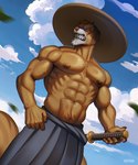 abs anthro biceps biped exterior male male_anthro melee_weapon muscular muscular_anthro muscular_male nipples obliques pecs ribs serratus solo sword triceps weapon reydzi one_piece duke_dogstorm inuarashi_(one_piece) canid canine canis domestic_dog mammal absurd_res hi_res