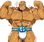 big_pecs male muscular muscular_male number_on_clothing pecs solo graysheartart jewish_mythology marvel mythology the_thing_(marvel) humanoid mythological_creature mythological_golem absurd_res hi_res