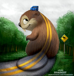 ambiguous_gender black_eyes brown_body brown_fur buckteeth car feral fur humor outside plant pun road road_sign sign sky solo tan_body tan_fur teeth text tree vehicle visual_pun whiskers yellow_body yellow_fur piper_thibodeau beaver mammal rodent digital_media_(artwork) digital_painting_(artwork) painting_(artwork) url