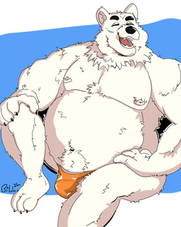 clothing happy male solo underwear beholdbill xxl_woofia paul_the_polar_bear bear mammal hi_res