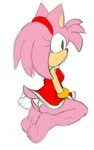 accessory barefoot breasts clothed clothing dress feet female fur green_eyes headband looking_away panties pink_body pink_fur red_clothing red_dress tail tail_under_skirt tail_upskirt underwear upskirt white_clothing white_panties white_underwear frozesolidfox third-party_edit sega sonic_the_hedgehog_(series) amy_rose eulipotyphlan hedgehog mammal color_edit colored