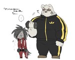 angry anthro clothing exercise eyewear male muscular muscular_male size_difference stocky sunglasses track_pants tracksuit weightlifting weights workout hyaku_(artist) odd_taxi sekiguchi_(odd_taxi) yano_(odd_taxi) bear eulipotyphlan hedgehog mammal polar_bear ursine