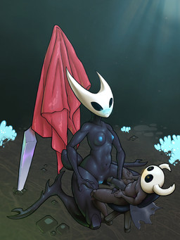 2_horns alternate_form anthro areola arthropod_abdomen biped black_body black_eyes blush blush_lines breasts cape chair claws clothing duo female furniture genitals glans half-erect holding_penis horn humanoid_genitalia humanoid_penis larger_female looking_at_another looking_at_partner male male/female mask navel nipples non-mammal_breasts nude office_chair penis red_cape red_clothing size_difference small_breasts smaller_male vulva machinewithsoul hollow_knight_(franchise) team_cherry hornet_(hollow_knight) the_knight_(hollow_knight) arthropod vessel_(species) 2025 3:4 hi_res half_sister_(lore) incest_(lore) nonbinary_(lore) sibling_(lore) sister_(lore)