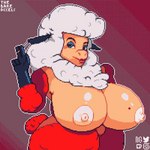 anthro areola big_breasts breasts cigarette elderly elderly_anthro elderly_female female fur hair holding_cigarette holding_object huge_breasts looking_at_viewer markings mature_anthro mature_female mole_(marking) nipples nude red_body red_fur red_wool smoke smoke_ring smoking solo white_body white_fur white_hair white_wool wide_hips wool_(fur) thebarepixels helbaa_(smutbooru) bovid caprine mammal sheep 1:1 2d_animation animated short_playtime