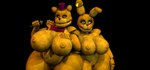 anthro big_breasts bow_tie breasts clothing crossgender curvy_figure duo electronics female genitals green_eyes hat headgear headwear huge_breasts machine microphone nipples overweight pussy thick_thighs top_hat wide_hips nsfwsanco_(artist) five_nights_at_freddy's scottgames fredbear_(fnaf) spring_bonnie_(fnaf) animatronic bear lagomorph leporid mammal rabbit robot 3d_(artwork) digital_media_(artwork) source_filmmaker_(artwork)