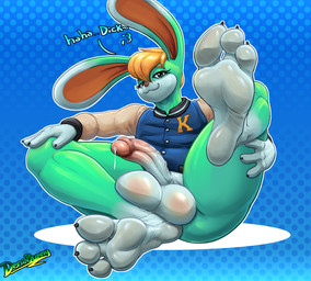 3_toes anthro balls blonde_hair bodily_fluids bottomless clothed clothing dialogue eyebrows eyelashes feet fingers foot_focus genital_fluids genitals hair humanoid_feet humanoid_genitalia humanoid_penis jacket long_ears looking_at_viewer male penis plantigrade precum soles solo text toes topwear bunlewdparadise animal_crossing nintendo sasha_(animal_crossing) lagomorph leporid mammal rabbit 2021 absurd_res digital_media_(artwork) english_text hi_res