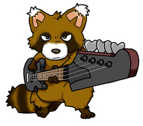 anthro bass_guitar belly brown_body brown_fur brown_nose fur guitar humanoid_hands kemono musical_instrument plucked_string_instrument simple_background solo string_instrument white_background sapuriba canid canine mammal raccoon_dog tanuki 2008 low_res