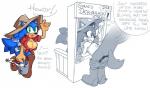 anthro big_breasts breast_play breasts clothed clothing crossgender dialogue duo female huge_breasts male male/female milk sex simple_background solo_focus text titfuck white_background missphase sega sonic_the_hedgehog_(series) sonic_the_hedgehog eulipotyphlan hedgehog mammal english_text hi_res