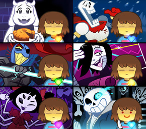 ambiguous_gender animated_skeleton bone caprine clothed clothing female glowing glowing_eyes goat hair_bow hair_ribbon male mammal mettaton muffet papyrus_(undertale) protagonist_(undertale) ribbons sans_(undertale) scarf skeleton smile toriel undead undertale undyne unoobang video_games

Rating: Safe
Score: 18
User: DeltaFlame
Date: March 26, 2016