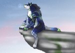 anthro feral howl male rock semi-anthro semiferal solo zhekathewolf mythology canid canine canis mammal mythological_canine mythological_creature were werecanid werecanine werewolf wolf hi_res