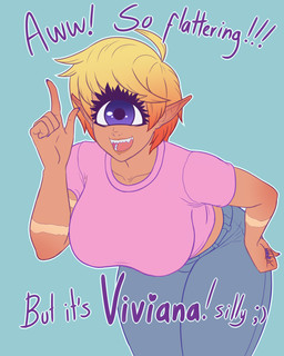 1_eye clothed clothing female hair humanoid_pointy_ears multicolored_hair not_furry open_mouth pointy_ears purple_eyes short_hair simple_background solo text two_tone_hair souladdicted viviana_(souladdicted) cyclops humanoid 2018 4:5 absurd_res digital_media_(artwork) english_text hi_res