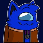 1_eye ambiguous_gender blue_body blue_eyes blue_fur cheek_tuft clothed clothing collar emote facial_tuft fur hair humanoid_pointy_ears jacket looking_at_viewer multi_ear pointy_and_animal_ears pointy_ears simple_background solo teeth topwear tuft demon_ascended_(artist) among_us innersloth impostor_(among_us) newt_wolfe_(demon_ascended) alien canid canine mammal 1:1 colored digital_drawing_(artwork) digital_media_(artwork) icon shaded nonbinary_(lore)