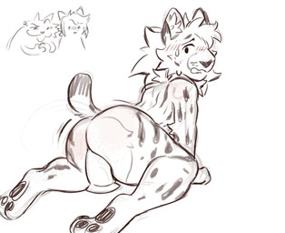 anal anal_penetration anthro big_butt blush blush_lines bodily_fluids butt dildo dildo_in_ass dildo_insertion looking_back male object_in_ass paws penetration rear_view sex_toy sex_toy_in_ass sex_toy_insertion sketch_background solo sweat sherlock-catt cherry_(sherlock-catt) coffler_(zomx) sam_(zomx) felid feline mammal serval sketch