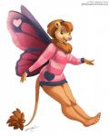 2011 anthro arthropod bear butterfly butterfly_furry clothed clothing felid female fully_clothed hair hybrid insect lepidopteran lindsay_cibos lion mammal pantherine shirt simple_background solo topwear white_background