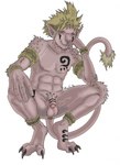 abs anthro anus armlet balls butt claws crouching eyes_closed flaccid foreskin fur genitals humanoid_genitalia humanoid_penis jewelry male nipples nude partially_retracted_foreskin penis solo tail tail_anus tan_body tan_fur tattoo toe_claws tribal bluevon franko_(negy) domestic_cat felid feline felis mammal 2006 hi_res