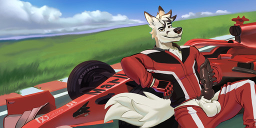 anatomically_correct anatomically_correct_genitalia animal_genitalia anthro armor asphalt balls bent_leg big_balls big_penis black_fingers black_nose black_penis bottomwear bottomwear_down car clothed clothing cloud curb formula_1_car fur genitals gloves grass handwear holding_penis knot leaning leaning_on_car leaning_on_object leather leather_bottomwear leather_clothing leather_pants legwear looking_at_viewer male meadow motorsports pants pants_down partially_clothed pattern_clothing pattern_legwear penis penis_squeeze plant pubes race_car racer racetrack racing racing_suit red_car red_clothing road seductive sheath sky skyscape smile solo sports_car striped_clothing striped_legwear stripes tail uniform vehicle wheel white_balls white_body white_fur white_sheath white_tail piicktale bad_dragon cisco coca-cola formula_1 marlboro_(brand) red_bull mark_(piicktale) arctic_fox canid canine fox mammal true_fox 2025 absurd_res digital_drawing_(artwork) digital_media_(artwork) hi_res watermark