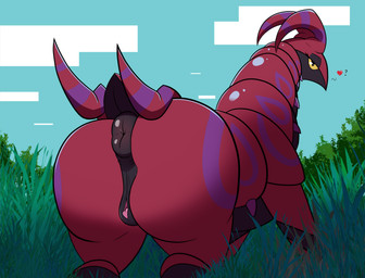 animal_genitalia animal_vulva anus butt clitoral_winking clitoris equine_genitalia equine_vulva female feral genitals in_grass outside presenting presenting_anus presenting_hindquarters puffy_anus solo standing vulva lexi_arts nintendo pokemon generation_5_pokemon pokemon_(species) scolipede absurd_res hi_res
