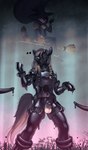 ambiguous_gender anthro armwear balls bdsm biped black_cuffs black_goo black_tentacles braided_hair broom broom_riding brown_hair chastity_cage chastity_device cleaning_tool cleavage_cutout clothing crossed_legs cutout duo genitals goo_transformation hair hat headgear headwear highlights_(coloring) hoof_mitts hooves keyhole_clothing latex latex_armwear latex_clothing latex_legwear latex_leotard latex_thigh_highs legwear leotard magic_user male markings metal_chastity_cage muzzle_(object) muzzled obscured_eyes penis petplay pink_highlights ponyplay ring_(marking) ringed_tail roleplay striped_markings striped_tail stripes submissive submissive_male tail tail_markings tentacles thigh_highs transformation witch witch_hat 100racs lin_(100racs) bovid caprine goat mammal absurd_res hi_res