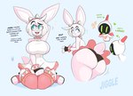 alternate_species anthro big_breasts big_butt bottomwear breasts butt butt_jiggle clothed clothing female furrification jiggling raised_bottomwear raised_clothing raised_skirt skirt solo sound_effects text thick_thighs kilinah arc_system_works guilty_gear elphelt_valentine lagomorph leporid mammal rabbit 2024 english_text hi_res