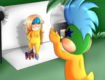 anthro breasts duo female forest genitals hair jungle male male/female photo_frame plant pussy tree lolakawa mario_bros nintendo koopaling larry_koopa koopa reptile scalie turtle hi_res