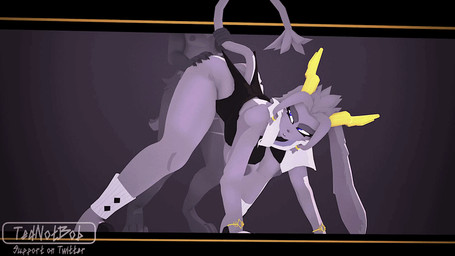 all_fours anthro anthro_on_anthro anthro_penetrated anthro_penetrating anthro_penetrating_anthro antlers ass_up bent_over big_breasts bouncing_breasts breasts butt clothed clothing doggystyle duo female female_penetrated from_behind_position fur grey_body grey_fur hair hanging_breasts horn male male/female male_penetrating male_penetrating_female nipples obscured_penetration obscured_sex penetration penile penile_penetration sex simple_background tail three-quarter_view tednotbob pseudoregalia sybil_(pseudoregalia) bovid caprine goat humanoid jackalope lagomorph leporid mammal rabbit 16:9 3d_(artwork) 3d_animation animated digital_media_(artwork) loop widescreen