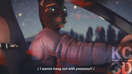 anthro black_body black_fur black_nose blue_eyes car clothing female flashing_light fur jacket solo topwear vehicle whiskers epilepsy_warning kc3d sound_warning microsoft the_elder_scrolls aziya_(kc3d) domestic_cat felid feline felis khajiit mammal 16:9 3d_(artwork) 3d_animation animated digital_media_(artwork) sound webm widescreen