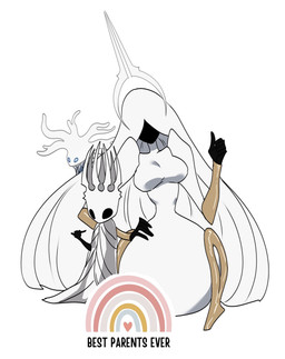 anthro big_breasts blue_eyes breasts crown faceless_character female gesture group hand_gesture headgear heart_symbol hollow_eyes male size_difference text thumbs_up trio boopie hollow_knight:_silksong hollow_knight_(franchise) team_cherry grand_mother_silk pale_king_(hollow_knight) white_lady_(hollow_knight) english_text hi_res meme parent_(lore)