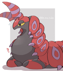 ambiguous_gender black_body black_exoskeleton exoskeleton feral multicolored_body multicolored_exoskeleton purple_body red_body red_exoskeleton solo yellow_sclera ke_mo_suke nintendo pokemon arthropod generation_5_pokemon pokemon_(species) scolipede 2025 absurd_res hi_res