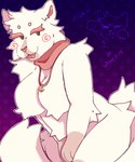 anthro blush blush_lines blush_stickers breasts chest_tuft collar eyelashes female fur genderfluid leaning scarf solo tongue tongue_out tuft white_body white_fur chowmalgamation cupcake_(jackrabbit) domestic_cat felid feline felis mammal 5:6 digital_drawing_(artwork) digital_media_(artwork) hi_res shaded sketch nonbinary_(lore)