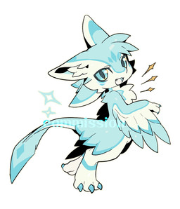 3_claws 3_toes ambiguous_anthro ambiguous_gender anthro biped blue_body blue_claws blue_eyes blue_feathers chest_tuft claws cute_fangs digitigrade fangs feathers feet finger_claws fingers glistening glistening_eyes head_tuft inner_ear_fluff iris looking_at_viewer multi_ear multicolored_body nude_ambiguous nude_anthro on_one_leg open_mouth open_smile pupils simple_background slit_pupils smile solo standing tan_body teeth toe_claws toes tuft white_background theresnobody827 avali avian 2026 digital_drawing_(artwork) digital_media_(artwork) full-length_portrait hi_res portrait shaded