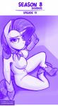 2018 anthro anthrofied areola biped boots breasts clothing conditional_dnp duckface equid equine female footwear friendship_is_magic genitals hasbro hi_res high_heels horn jcosneverexisted mammal my_little_pony mythological_creature mythological_equine mythology nipples nude purple_theme pussy rarity_(mlp) shoes sitting solo unicorn